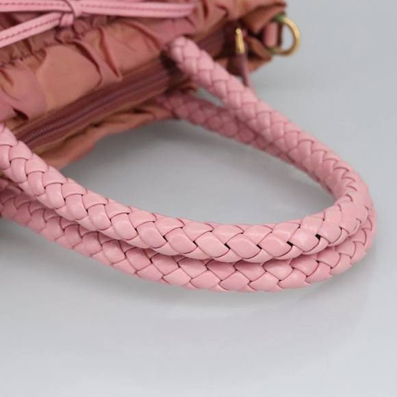 PRADA Hand Bag Nylon 2way Pink Gold Auth 100093 - Picture 7 of 16